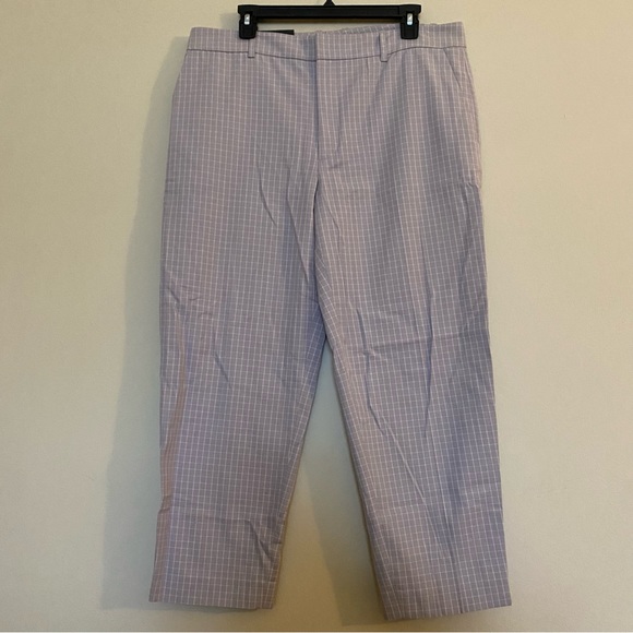 NWT Club Monaco Matie Slim Crop Grid Pants 12 - Picture 2 of 7
